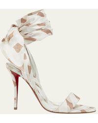 Christian Louboutin - Miss Z Multi Silk Ankle-Wrap Sole Sandals - Lyst