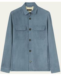Loro Piana - Solid Suede Overshirt - Lyst