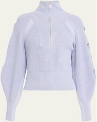 IRO - Kacy Half-zip Twist-sleeve Sweater - Lyst