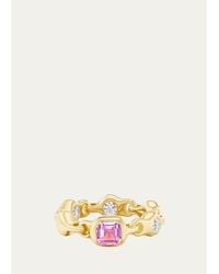 UNIFORM OBJECT - 18K Supernova Ring With Diamonds And Gemstone - Lyst