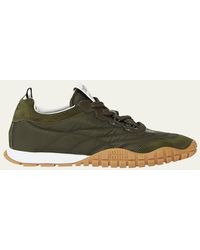 Miu Miu - Low-Top Nylon & Leather Sneakers - Lyst