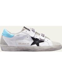 Golden Goose - Old School Leather Upper Heel And Stripes Suede Star And Spur Sneakers - Lyst