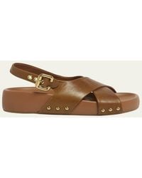Chloé - Mae Paddington Leather Crisscross Sandals - Lyst