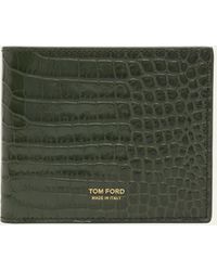 Tom Ford - Croc-effect Leather T-line Bifold Wallet - Lyst