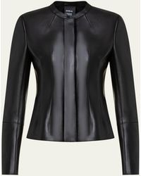 Akris - Aniella Leather Short Jacket - Lyst
