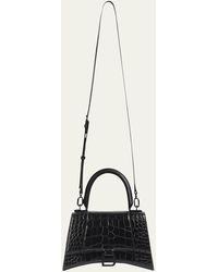 Balenciaga - Hourglass Xs Crocodile-embossed Top Handle Bag - Lyst