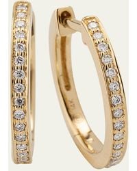 Sydney Evan - 14k Yellow Gold 10.5mm Pave Huggie Earrings With Diamonds - Lyst
