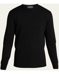 Bergdorf Goodman - Solid Cashmere Crewneck Sweater - Lyst