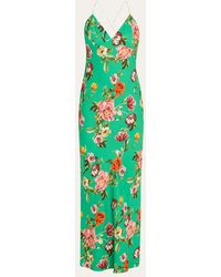 Alice + Olivia - Hampton Floral Loma V-Neck Maxi Slip Dress - Lyst