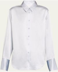 FRAME - The Standard Silk Button-front Shirt - Lyst