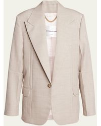 Victoria Beckham - Darted-sleeve Tailored Wool Jacket - Lyst