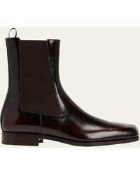 Prada - Square-toe Leather Chelsea Boots - Lyst