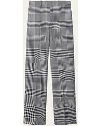 Burberry - Prince Of Wales Wool Tailored Trousers - Lyst