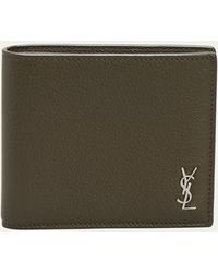Saint Laurent - Monogram Plaque Leather Bifold Wallet - Lyst