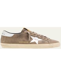 Golden Goose - Super-Star Croc-Printed Nubuck Leather Sneakers, Exclusive - Lyst