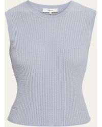 FRAME - The Fine Cable-Knit Sleeveless Top - Lyst