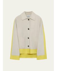 Loewe - Turn Up Leather Colorblock Jacket - Lyst