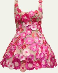 Bronx and Banco - Jasmine Floral Applique Fit-&-flare Mini Dress - Lyst