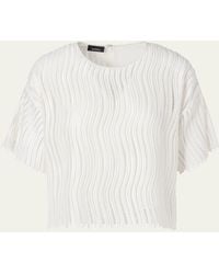 Akris - Techno Wave Guipure Short-Sleeve Blouse - Lyst