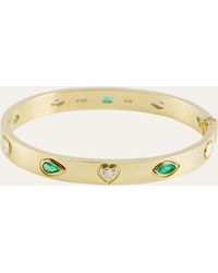 Kimberly Mcdonald - 18k Yellow Gold Diamond And Emerald Bangle Bracelet - Lyst