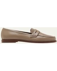 Manolo Blahnik - Perrita Leather Penny Loafers - Lyst