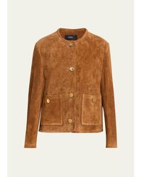 Arma - Sogno Button-Down Suede Jacket - Lyst
