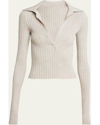 Givenchy - Ribbed Polo Long-sleeve Top - Lyst