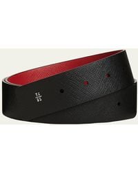 Prada - Reversible Saffiano Leather Belt Strap - Lyst