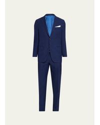 Kiton - Textured Check Wool And Silk Two-Piece Suit - Lyst