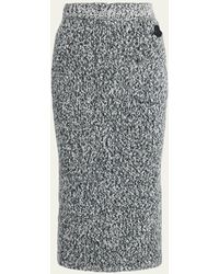 Moncler - Wool Knitwear Midi Skirt With Back Zip - Lyst