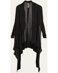 Rick Owens - Tied Long Wrap Wool Cardigan Sweater - Lyst