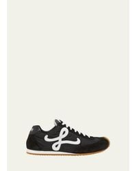 Loewe - Flow Runner Suede And Leather Sneakers - Lyst