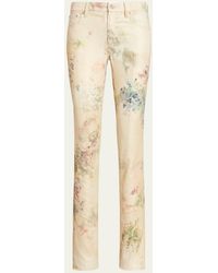 Ralph Lauren Collection - 160 Faded Floral-print Slim-leg Jeans - Lyst