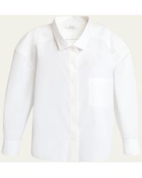 Givenchy - Wide-Collar Cotton Poplin Oversized Shirt - Lyst