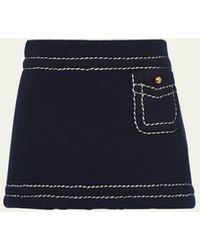 Prada - Impunture Mini Cashmere Skirt - Lyst