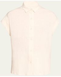Majestic Filatures - Stretch Linen Short-sleeve Shirt With Rolled Cuffs - Lyst