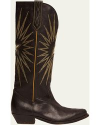 Golden Goose - Wish Star Embroidered Leather Western Boots - Lyst