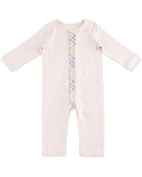 Burberry Merry Check-trim Cotton Coverall - Pink