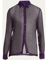 Dries Van Noten - Washed Silk Mousseline Dress Shirt - Lyst