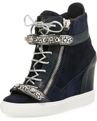 giuseppe zanotti high top wedge sneaker heels