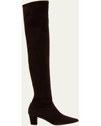 Manolo Blahnik - Lupasca Suede Over-the-knee Boots - Lyst