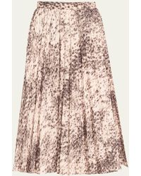 Givenchy - Printed Pleated Midi Skirt - Lyst