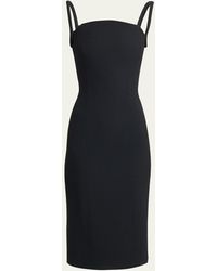 Versace - Structured Sleeveless Enver Satin Midi Dress - Lyst