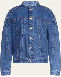 Twp - Dawson Collarless Denim Jacket - Lyst