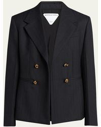 Bottega Veneta - Subtle Stripe Knot Button Wool Jacket - Lyst
