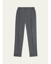 Kiton - Wool Sharkskin Stretch Pleated Trousers - Lyst