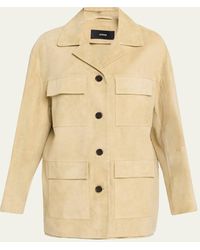 Arma - Sendy Button-Down Suede Jacket - Lyst