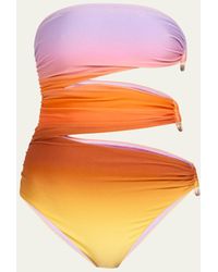 Jonathan Simkhai - Esmeralda Sunset Ombre Strapless One-piece Swimsuit - Lyst