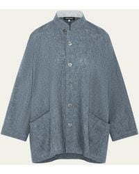 Eskandar - Longer Back Wide Mandarin Jacket - Lyst