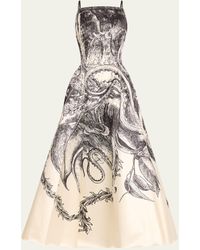 Jason Wu - Printed Square-neck Backless Wool Cocktail Dress - Lyst